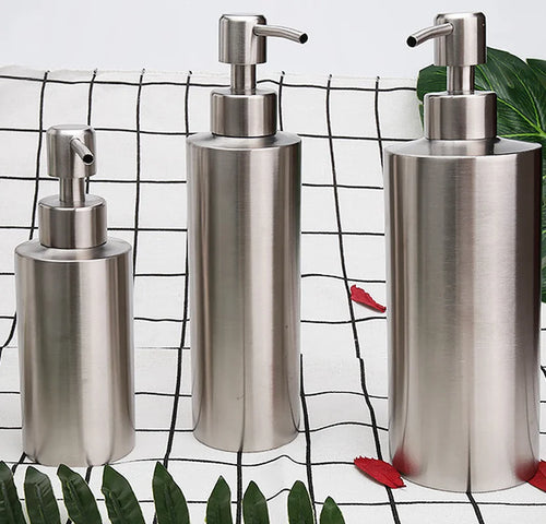 distributeur de savon liquide en acier inoxydable pour cuisine et salle de bain - vue 2 sur 9