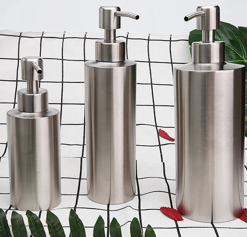 distributeur de savon liquide en acier inoxydable pour cuisine et salle de bain - vue 2 sur 9