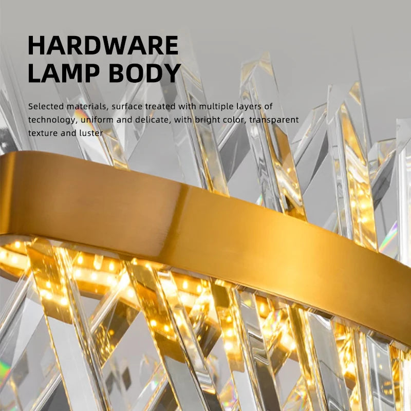 lustre en cristal lumineux suspension décorative pour intérieur - vue 5 sur 9