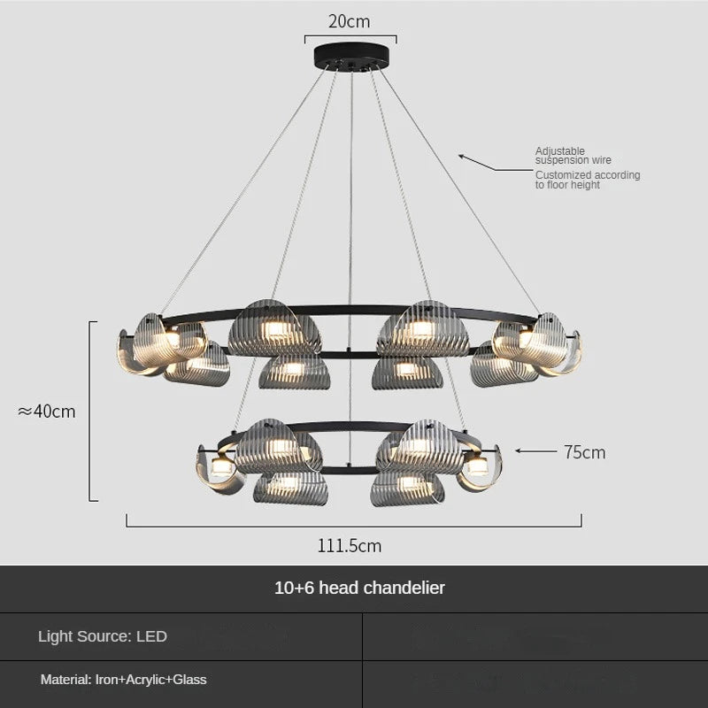 suspension créative en verre et fer pour décoration intérieure - vue 10 sur 10