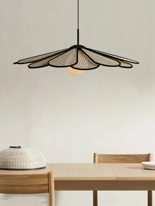 lustre créatif en rotin style japonais moderne pour intérieur élégant - vue 2 sur 8