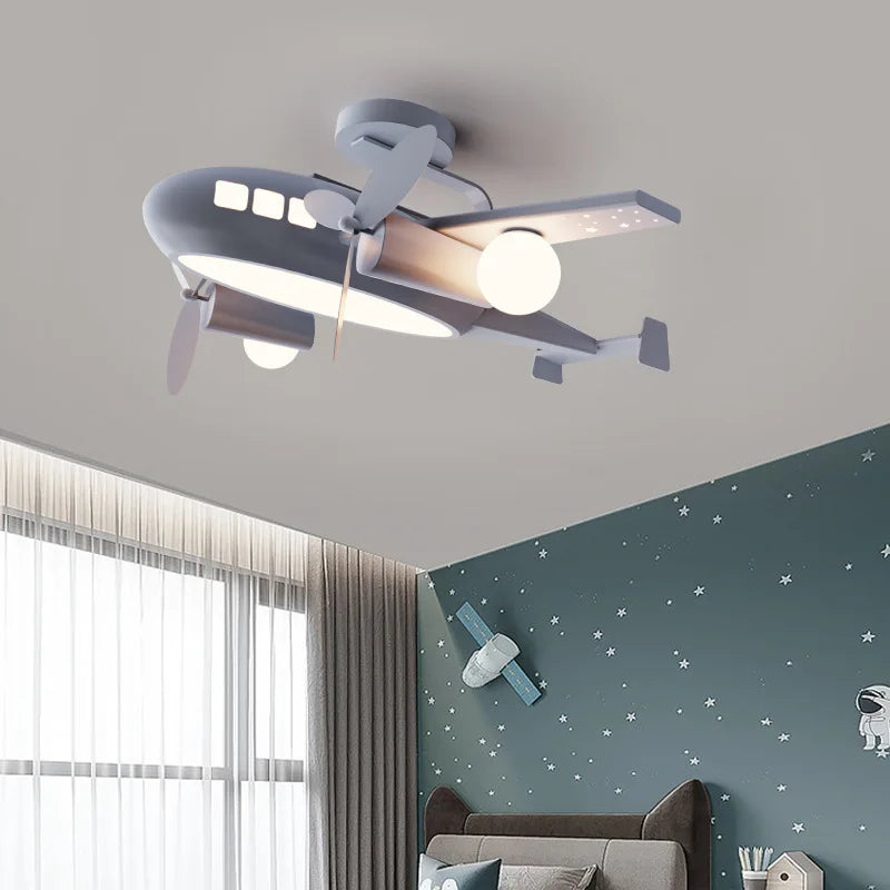 plafonnier moderne avec télécommande pour chambre d'enfant style nordique - vue 2 sur 10