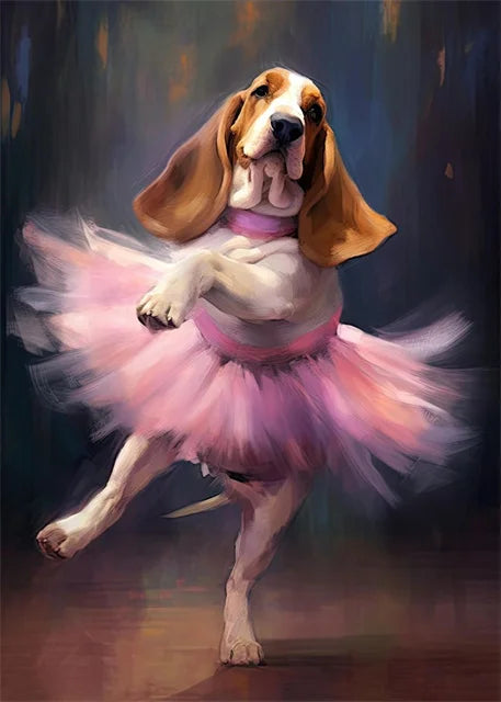 portraits de ballerine de chien art abstrait mural kawaii - vue 15 sur 26