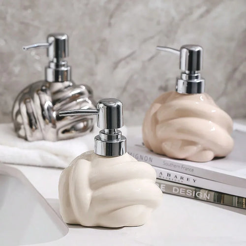 bouteille en céramique pour lotion et savon décorative - vue 6 sur 6