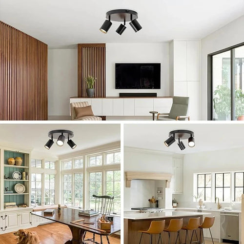 spots sur rail gu10 à led avec têtes réglables pour éclairage intérieur - vue 5 sur 6