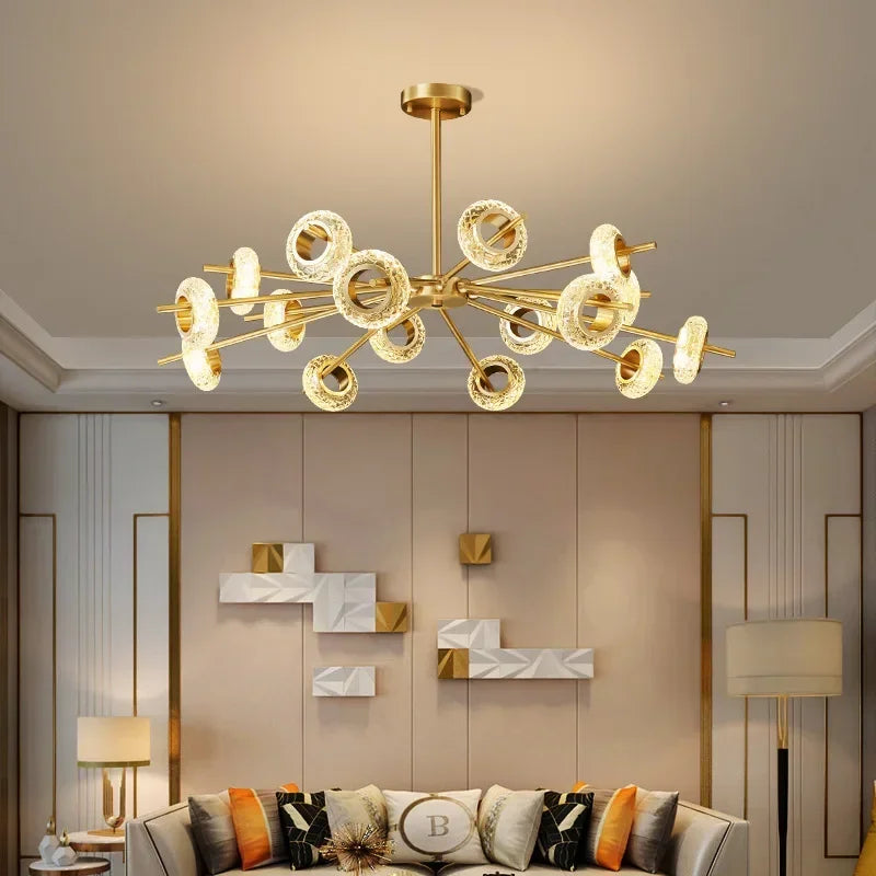 lustre moderne en cristal design pour décoration intérieure - vue 3 sur 10