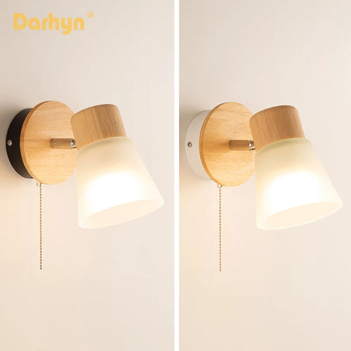 Nordique résine moulin à vent verre applique chambre chevet salle de bain cuisine salon décoration moderne bois applique murale LED luminaire - vue 2 sur 7