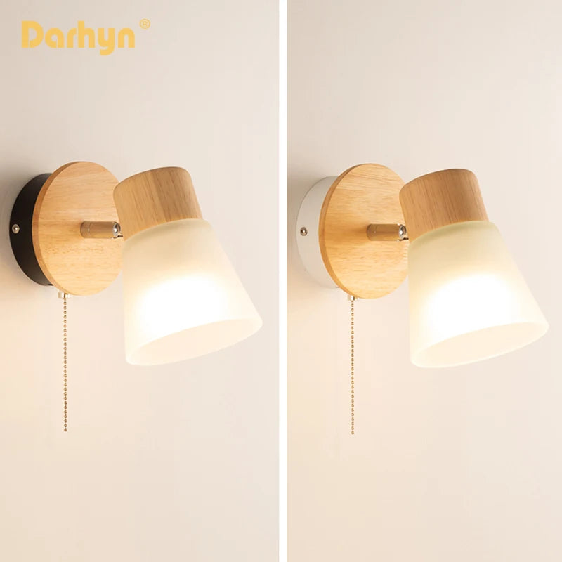 Nordique résine moulin à vent verre applique chambre chevet salle de bain cuisine salon décoration moderne bois applique murale LED luminaire - vue 2 sur 7