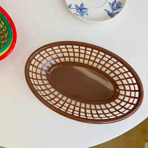 panier ovale en plastique pour nourriture et rangement décoratif - vue 8 sur 13