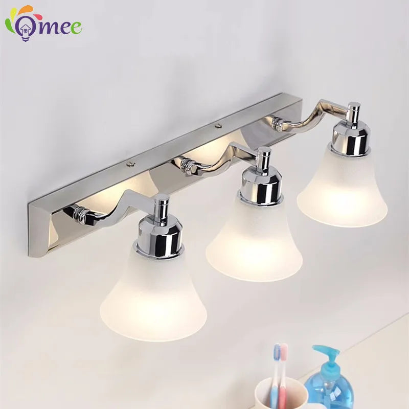 Applique murale Rétro cosmétique miroir LED européenne maquillage lumière vanité salle de bains appliques Chrome armoire - vue 5 sur 23