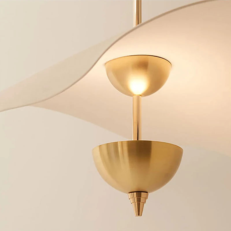 suspension en métal doré design lotus style art déco - vue 5 sur 10