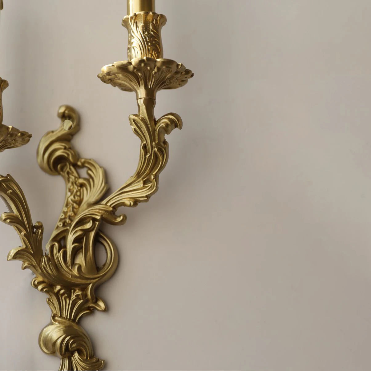 applique murale vintage rococo en laiton et cuivre - vue 5 sur 10