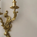 applique murale vintage rococo en laiton et cuivre