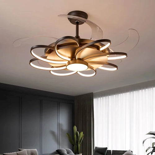 Plafonnier LED moderne avec ventilateur de plafond sans pales - vue 2 sur 12
