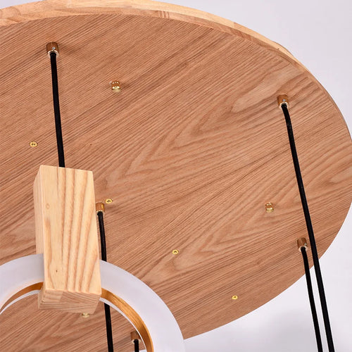 Modern Creative Led Wooden Living Room Chandelier, Bedroom Lamps Nordic Attic Chandelier, Dining Room Decorative Chandelier - vue 6 sur 6