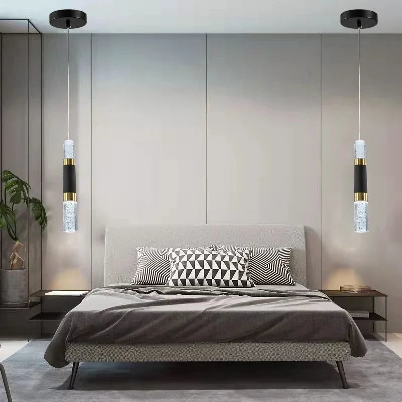 lustre moderne à LED avec lampes à bulles en acrylique suspendu - vue 2 sur 8