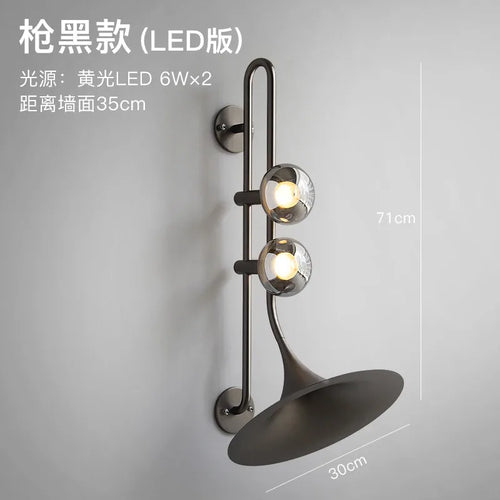 applique murale led saxophone au style industriel romantique pour restaurant - vue 8 sur 9