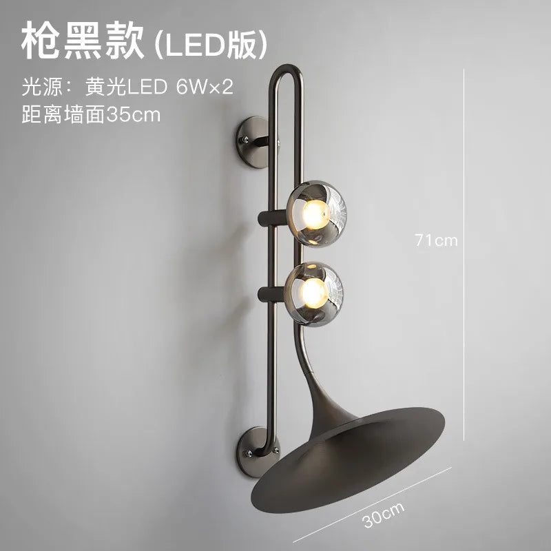 applique murale led saxophone au style industriel romantique pour restaurant - vue 7 sur 9