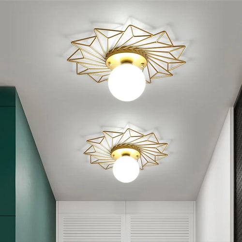 plafonnier luxe en forme de feuille de lotus style nordique décoratif - vue 2 sur 13