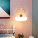 SANDYHA Lustre Chambre de Fille Château Rose Suspension Nuage Chambre d'enfant Décoration de la Maison Chevet LED Luminaire Suspendu