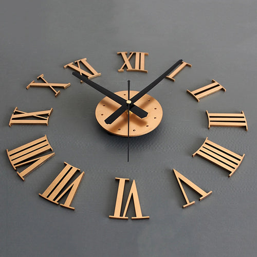 horloge murale 3D à chiffres romains à personnaliser décoration artistique - vue 4 sur 4