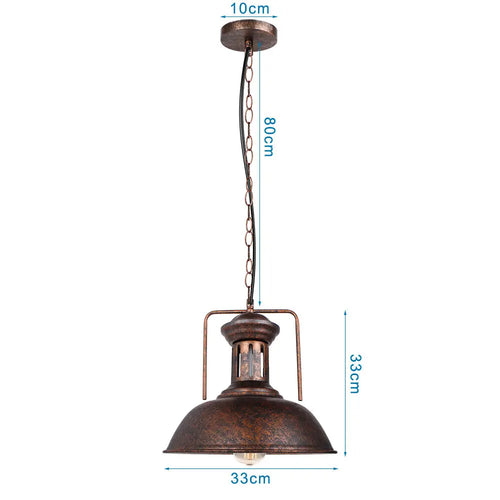 lustre rouille metal plafond maison restaur - vue 15 sur 23