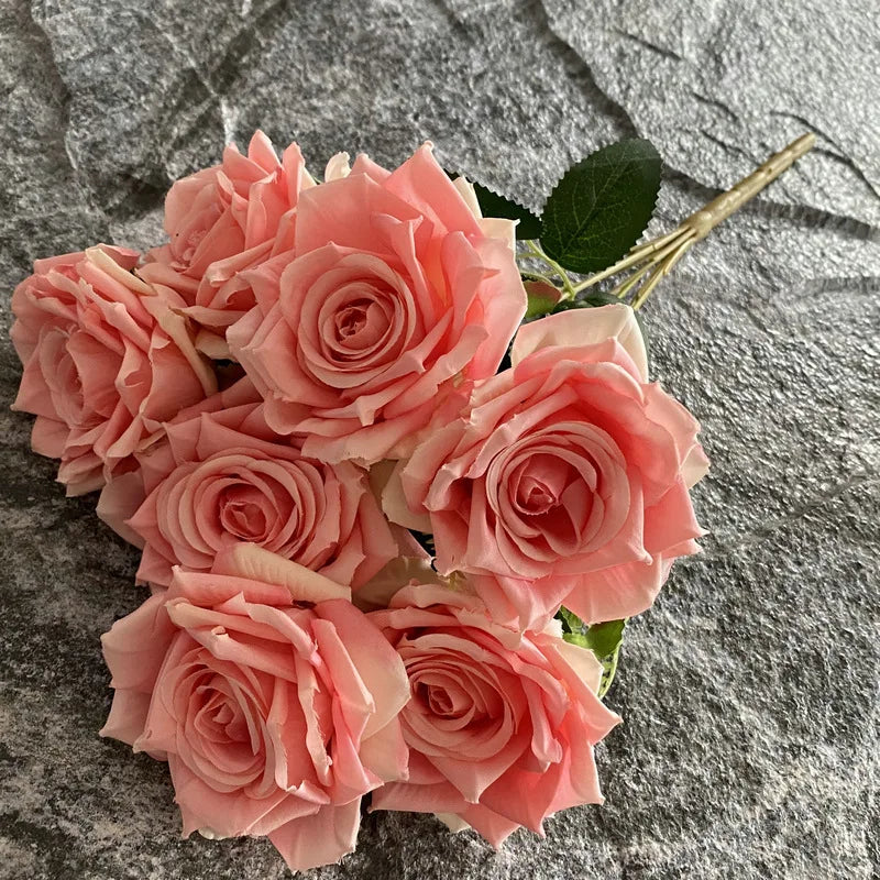 rose artificielle en soie pour décoration et photographie de mariage - vue 6 sur 22