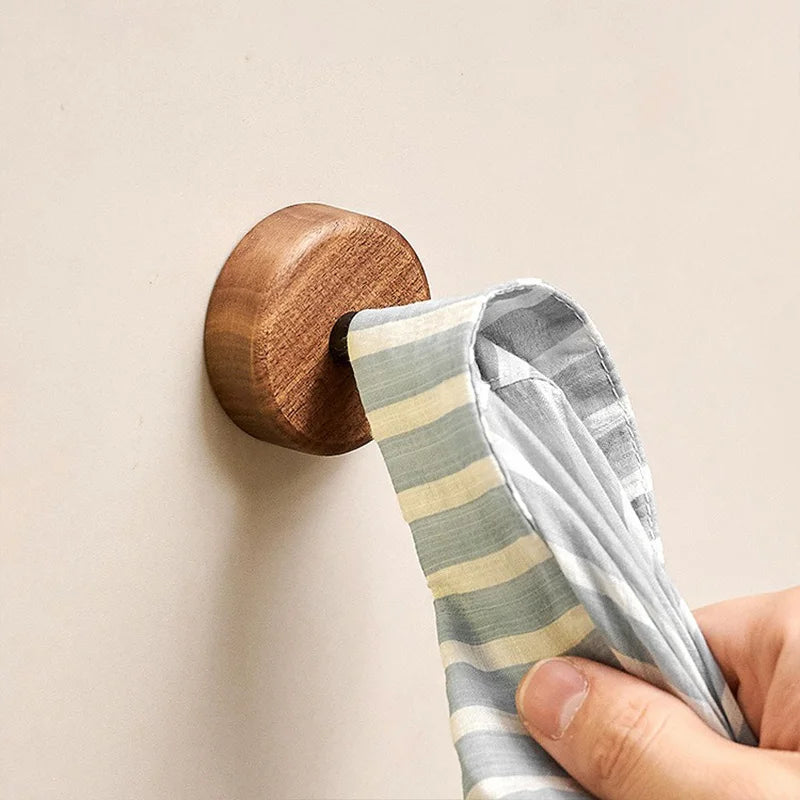 crochets muraux en bois massif pour vêtements et accessoires - vue 3 sur 15