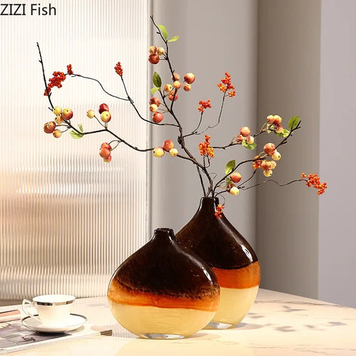 vase en verre dégradé pour fleurs décoration florale artistique - vue 2 sur 9