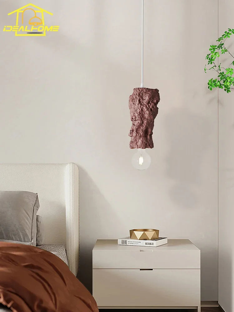 suspension en résine wabi-sabi luminaire décoratif intérieur - vue 5 sur 9