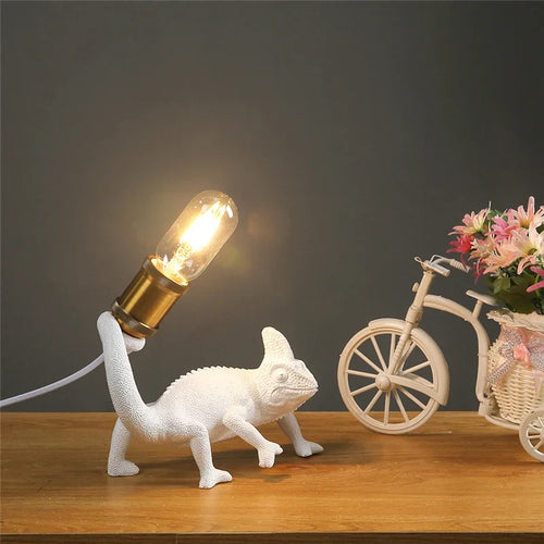 lampe de bureau moderne lézard résine éclairage décoratif pour enfants - vue 3 sur 8