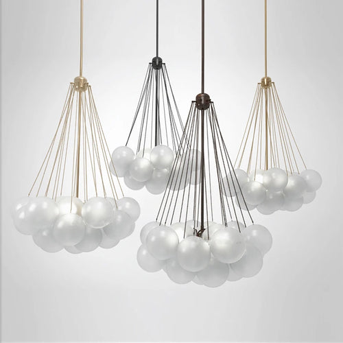 lustre moderne en verre design nordique pour éclairage élégant - vue 4 sur 10