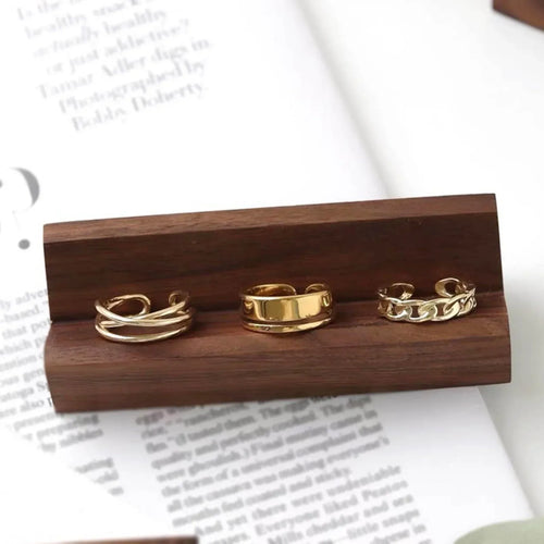 présentoir à bagues en bois vintage pour bijoux - vue 2 sur 9