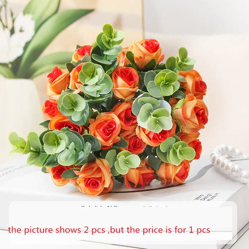 bouquet de roses artificielles eucalyptus décorations florales polyvalentes - vue 9 sur 12