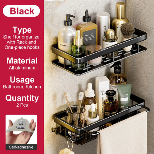 etagère murale sans perçage pour rangement de salle de bain et cuisine - vue 9 sur 30