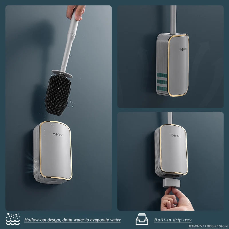 brosse de toilette luxe murale nettoyage rapide accessoires salle de bain - vue 5 sur 12