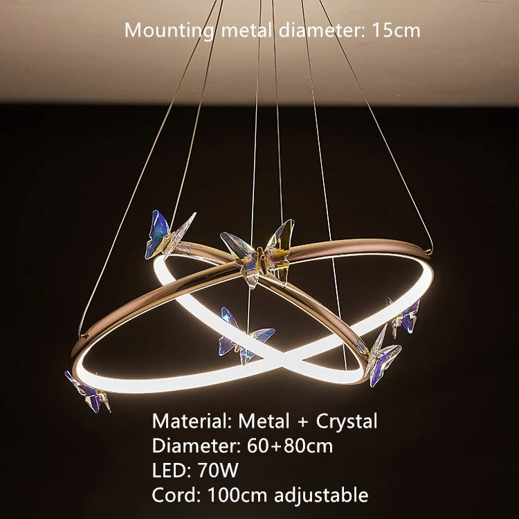 applique murale led papillon en cristal éclairage unique moderne - vue 17 sur 19