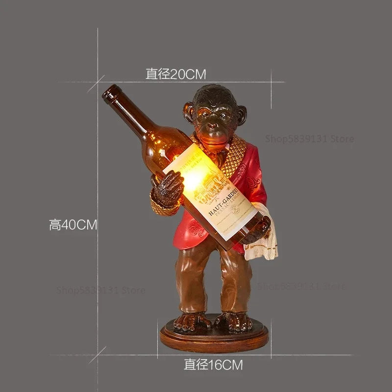 lampe de singe rétro en résine pour décoration vintage