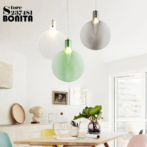 suspension en verre abat-jour raquette tennis design moderne lumineux - vue 2 sur 10