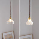 suspension vintage en laiton et verre japonais pour éclairage de maison