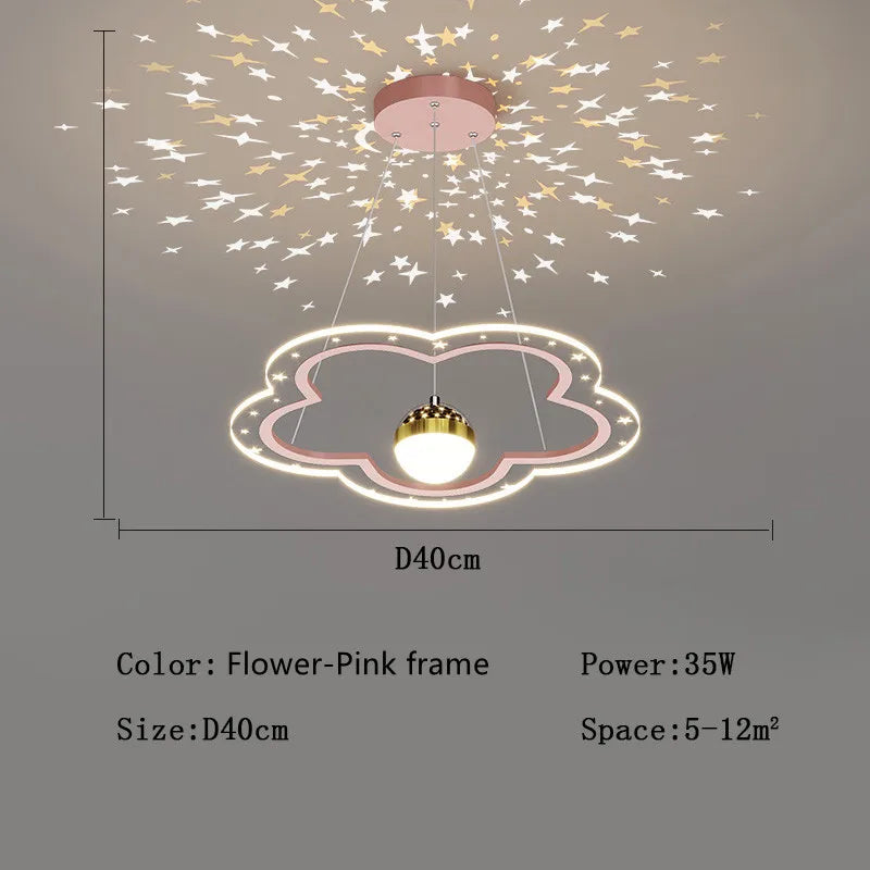 LED moderne créatif étoile suspension lumières enfants chambre lustre chambre salle d'étude maison dessin animé chambre d'enfants luminaires