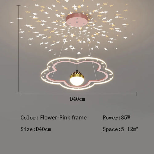 lustre étoile créatif lumineux pour chambre d'enfants - vue 10 sur 21