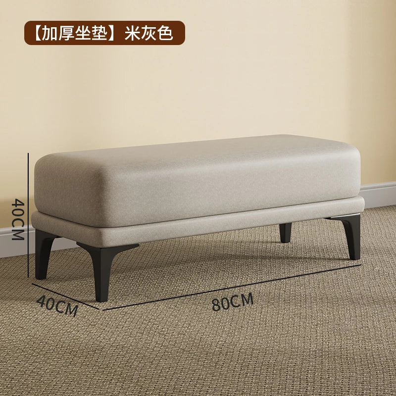 tabouret en velours moderne nordique pouf unique et peu encombrant - vue 7 sur 24