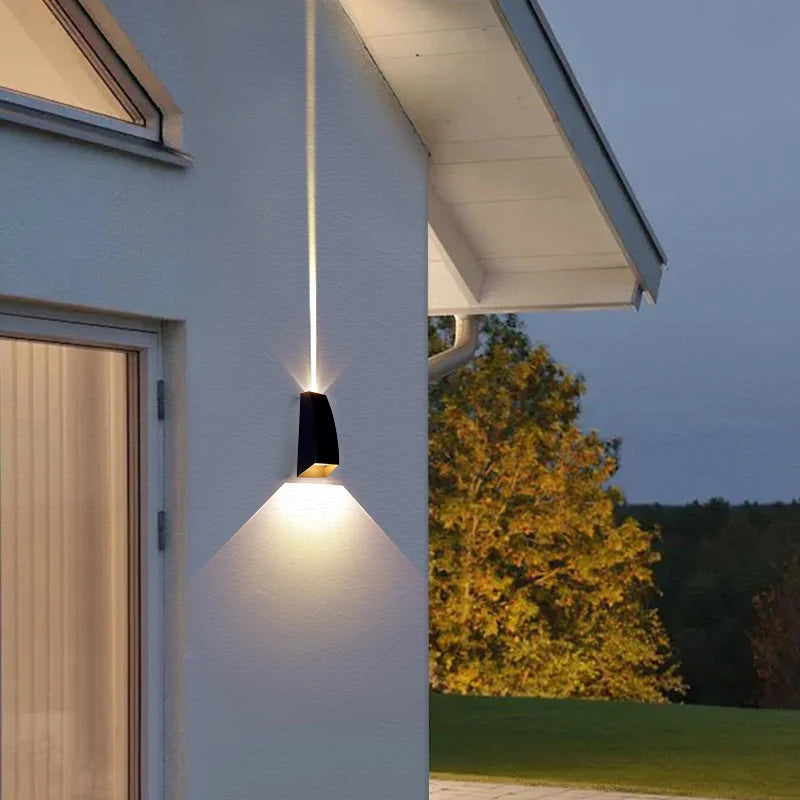 Applique murale extérieures LED étanche haut et bas applique murale AC90-260V 2*3W COB ampoule en aluminium cour jardin porche couloir lumières - vue 4 sur 6
