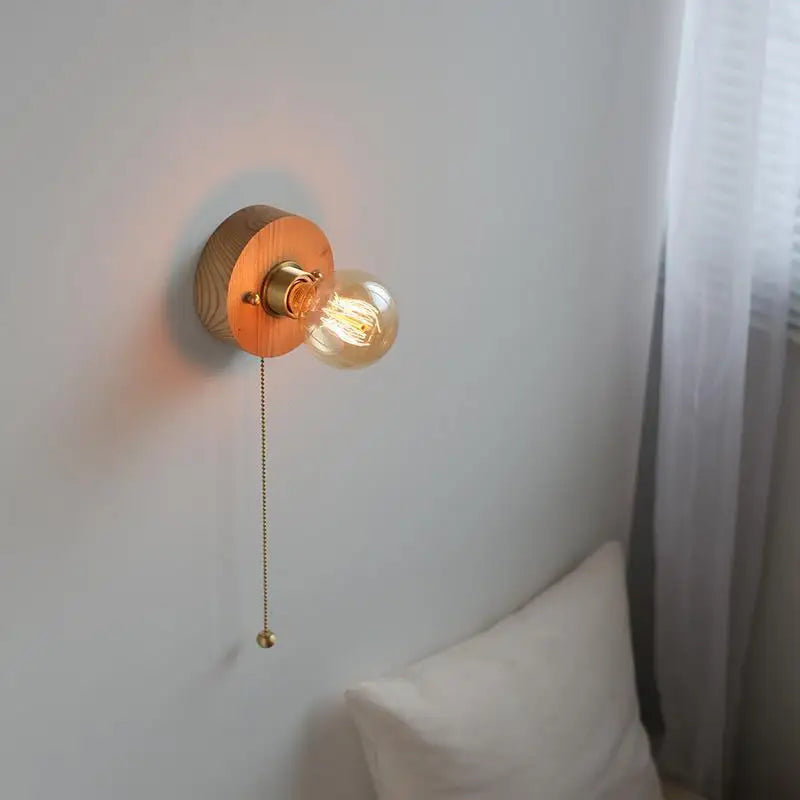 applique murale en bois style wabi sabi pour éclairage intérieur décoratif - vue 4 sur 10