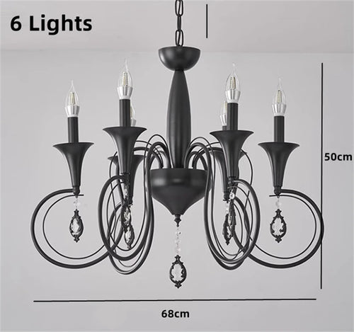 lustre en fer de style campagnard européen et américain pour intérieur - vue 4 sur 6