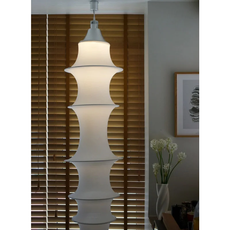 lustre en soie nordique wabi-sabi pour éclairage intérieur élégant - vue 6 sur 14