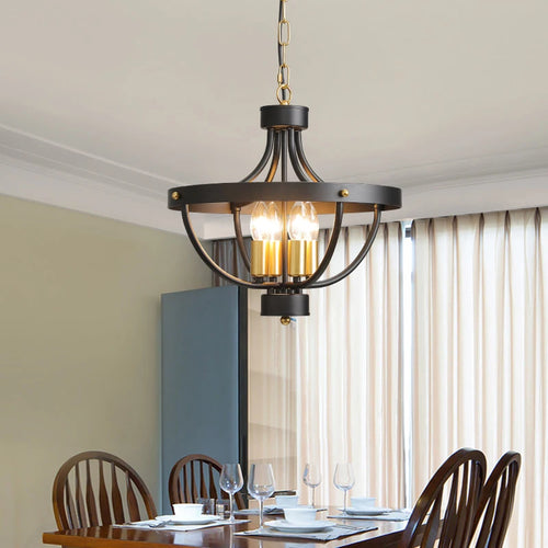 lustre géométrique moderne de ferme éclairage suspendu rustique - vue 2 sur 8