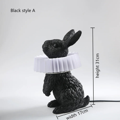 lampe de table créative en résine avec écharpe de lapin décorative - vue 16 sur 15