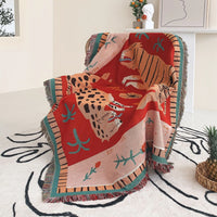 plaid bohème motif paysage style pastoral tricot multiusage